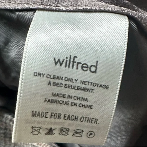 Wilfred by Aritzia Wool and Cashmere blend wrap shirt plaid mini size 0 - Picture 14 of 14